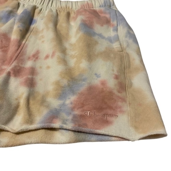Champion Jogger Shorts Cotton Pockets Front Back Tie Dye Pastel Summer Lounge - Picture 5 of 5